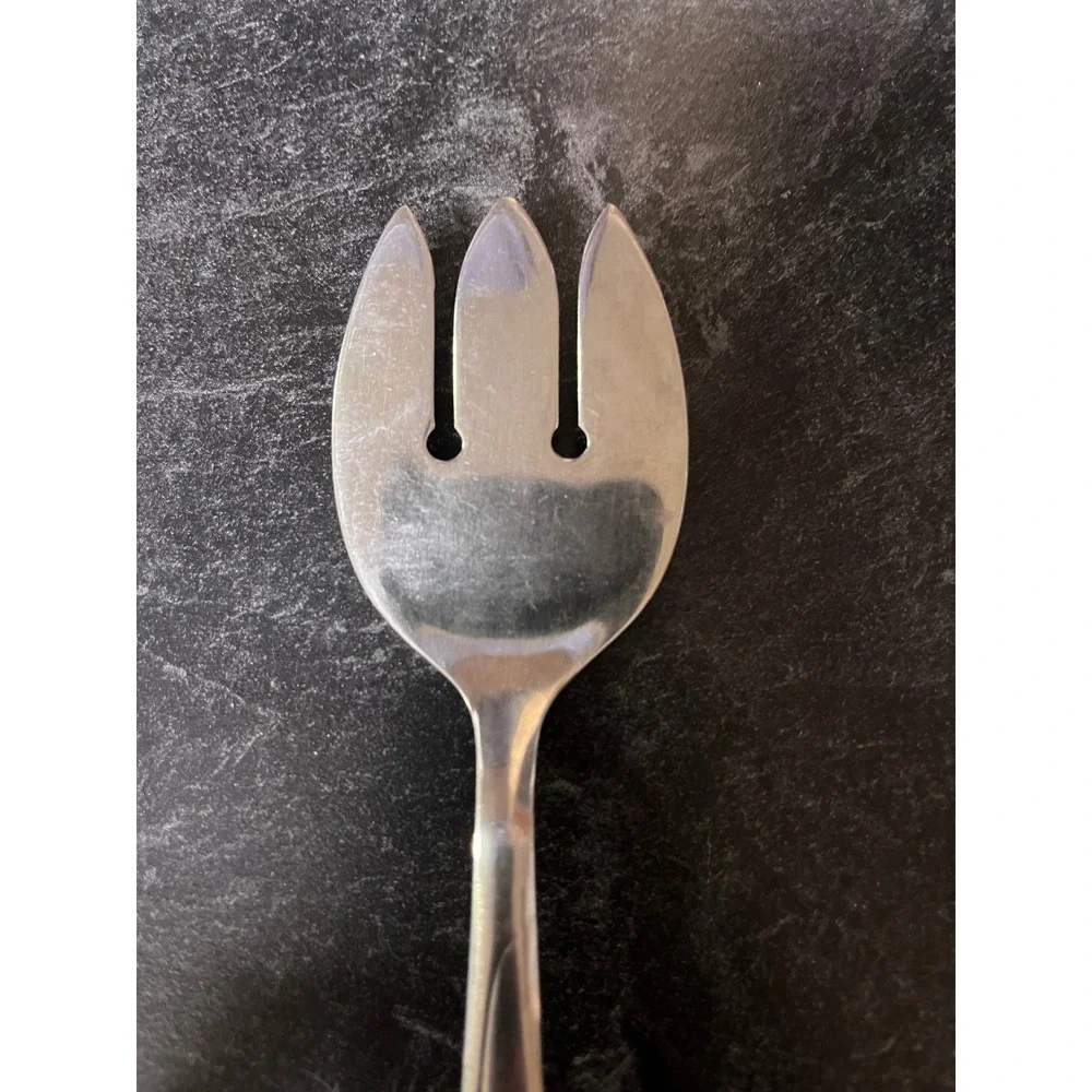 Silver‎ Starburst Serving Fork Utensil Stainless Steel Vintage Kitchenware